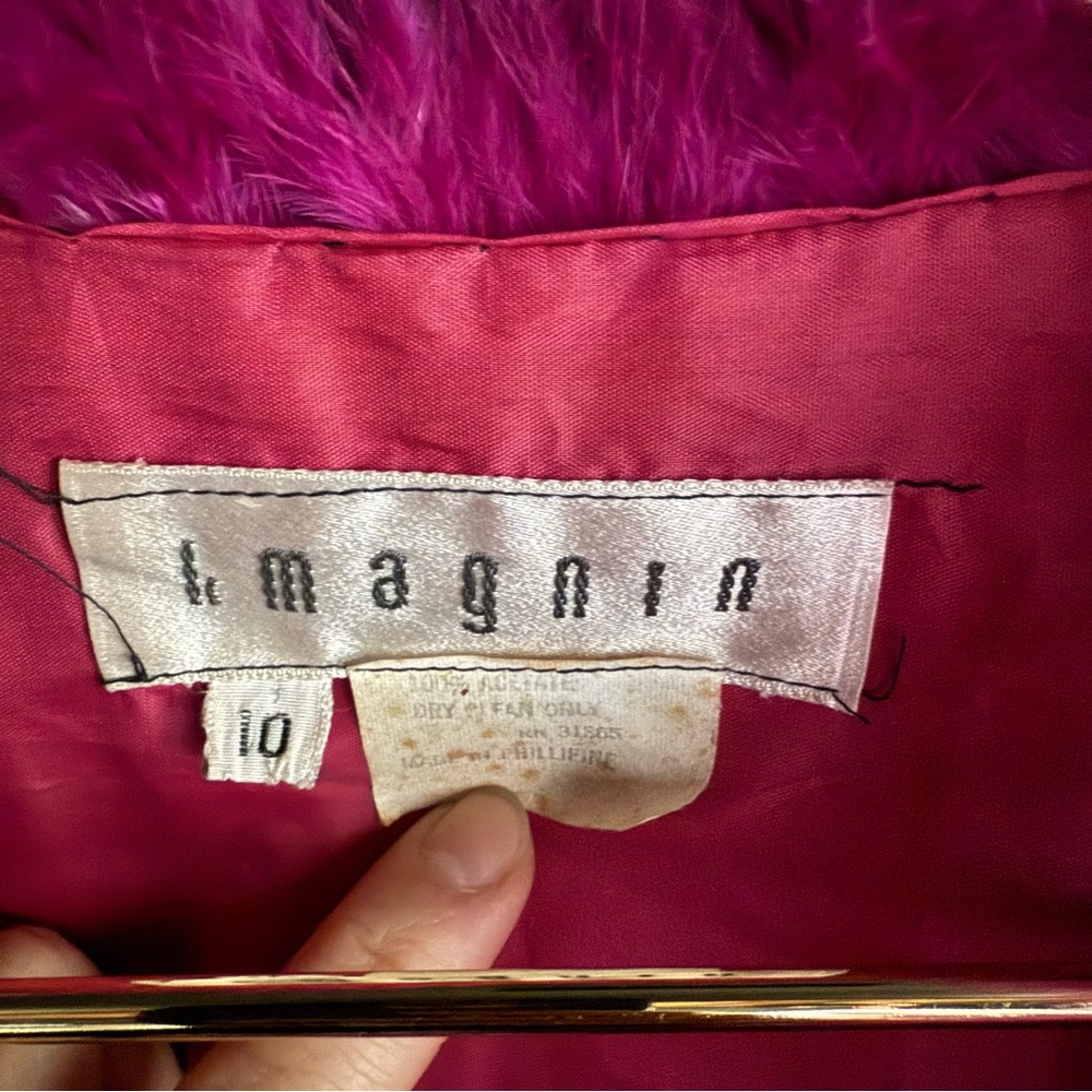 Fuchsia Feather Statement Jacket | Size 10 - Picture 6 of 9